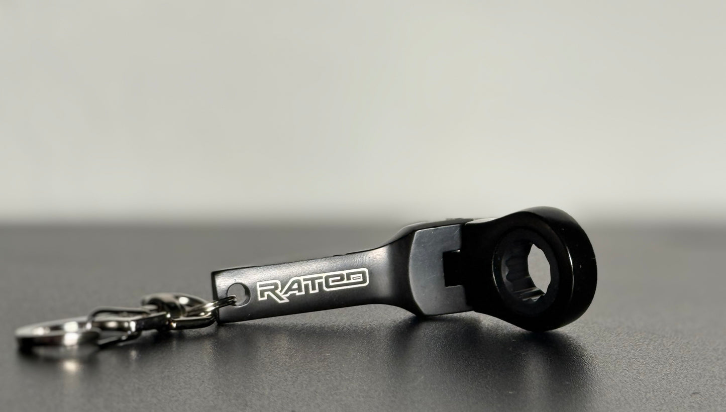 12 Point 10mm Stubby Flexible Head Ratcheting (Ratchet) Combination Metric Wrench Keychain