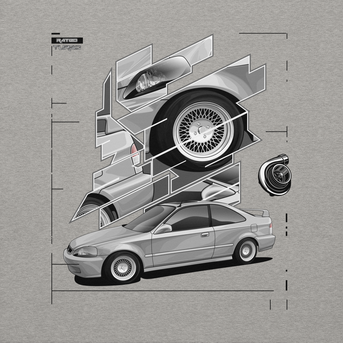 Rated *LIMITED* Civic EX Coupe Turbo Hoodie