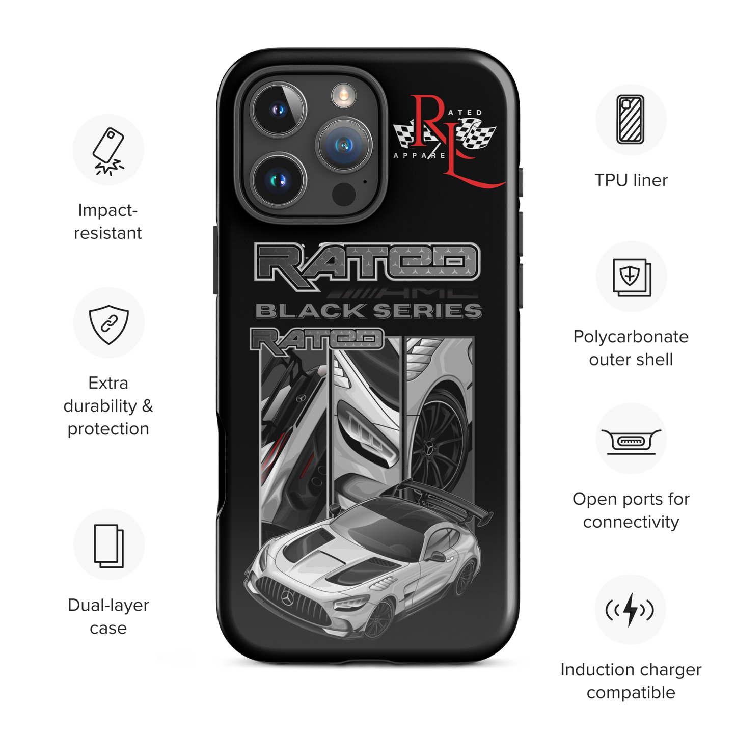iPhone Heavy Duty Case (Rated AMG GT BS)