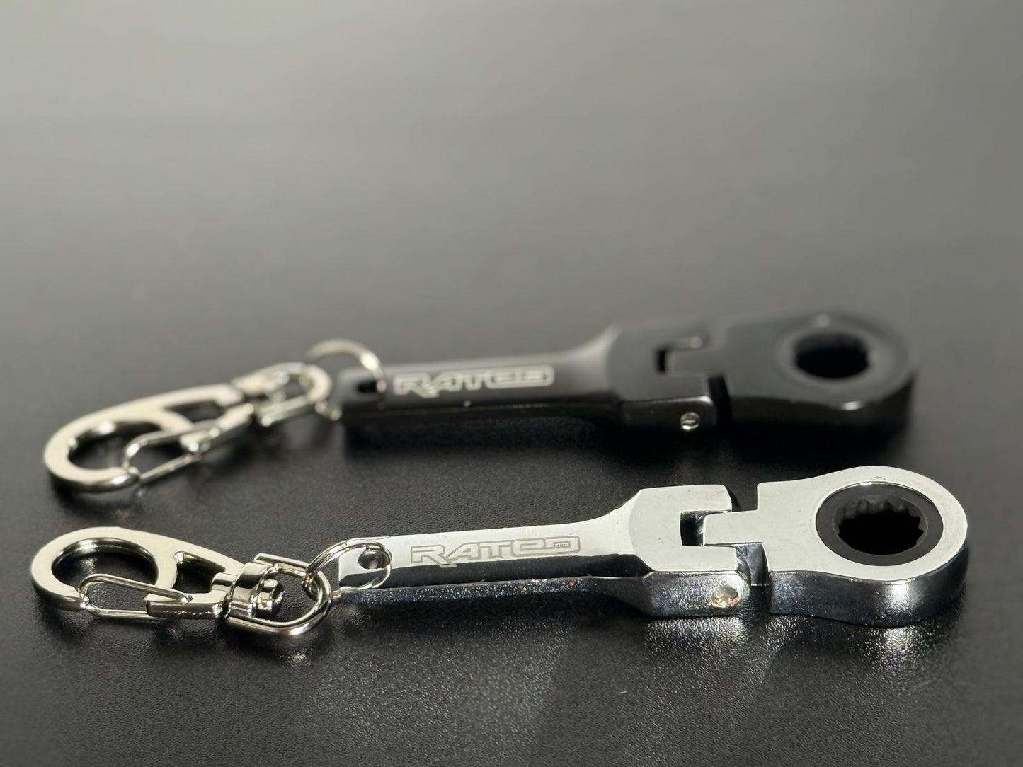 12 Point 10mm Stubby Flexible Head Ratcheting (Ratchet) Combination Metric Wrench Keychain