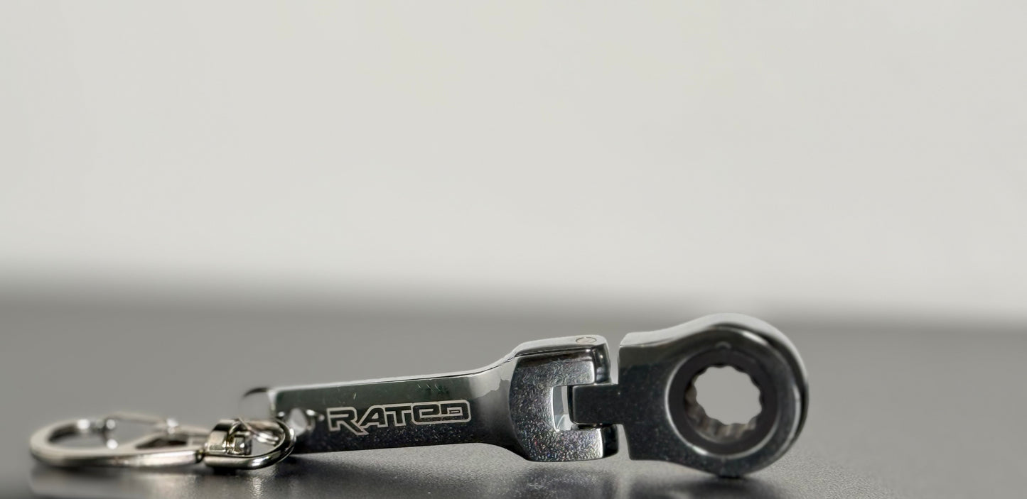 12 Point 10mm Stubby Flexible Head Ratcheting (Ratchet) Combination Metric Wrench Keychain